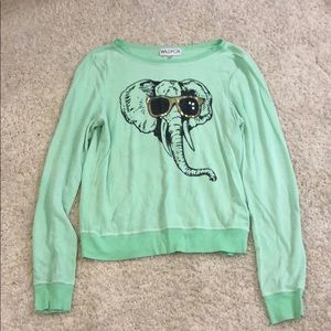 Wildfox green elephant sweater